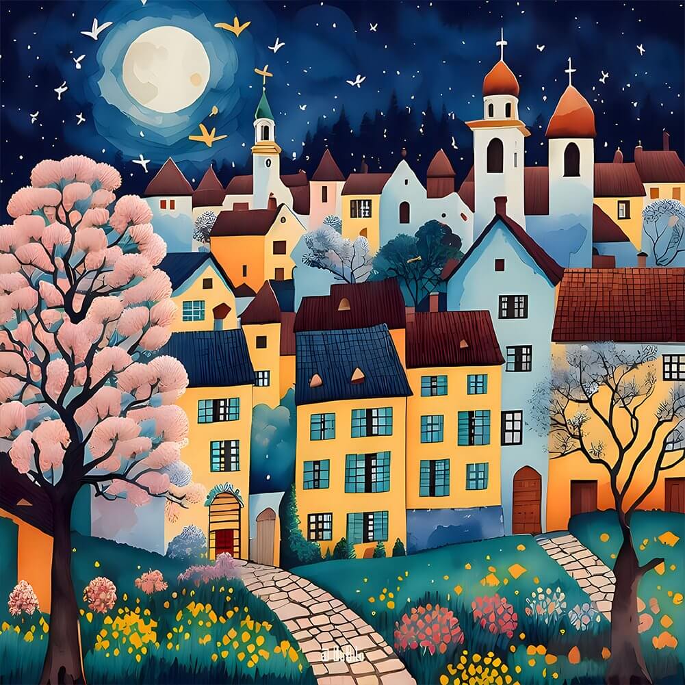 cartoon house diamond painting