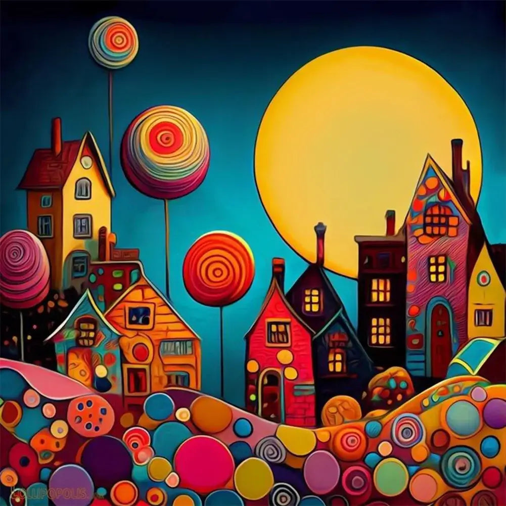 Abstract Cartoon House Diamond Painting Kit