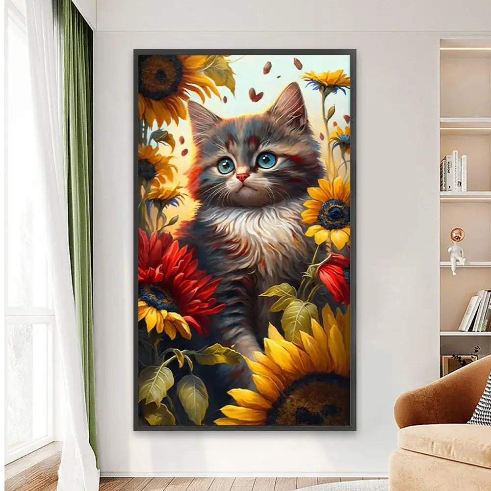 cat big size square diamond painting kit