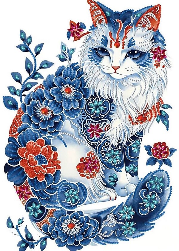 cat crystal drill diamond art