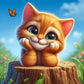 Cat Stroking Its Chin Diamond Painting