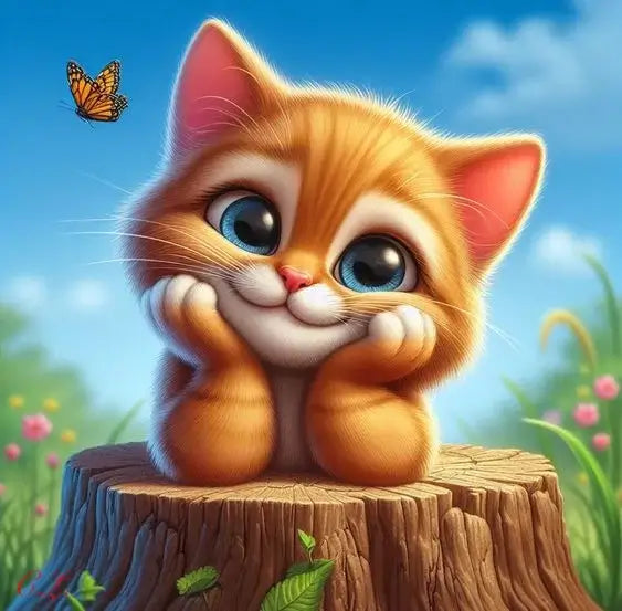 Cat Stroking Its Chin Diamond Painting