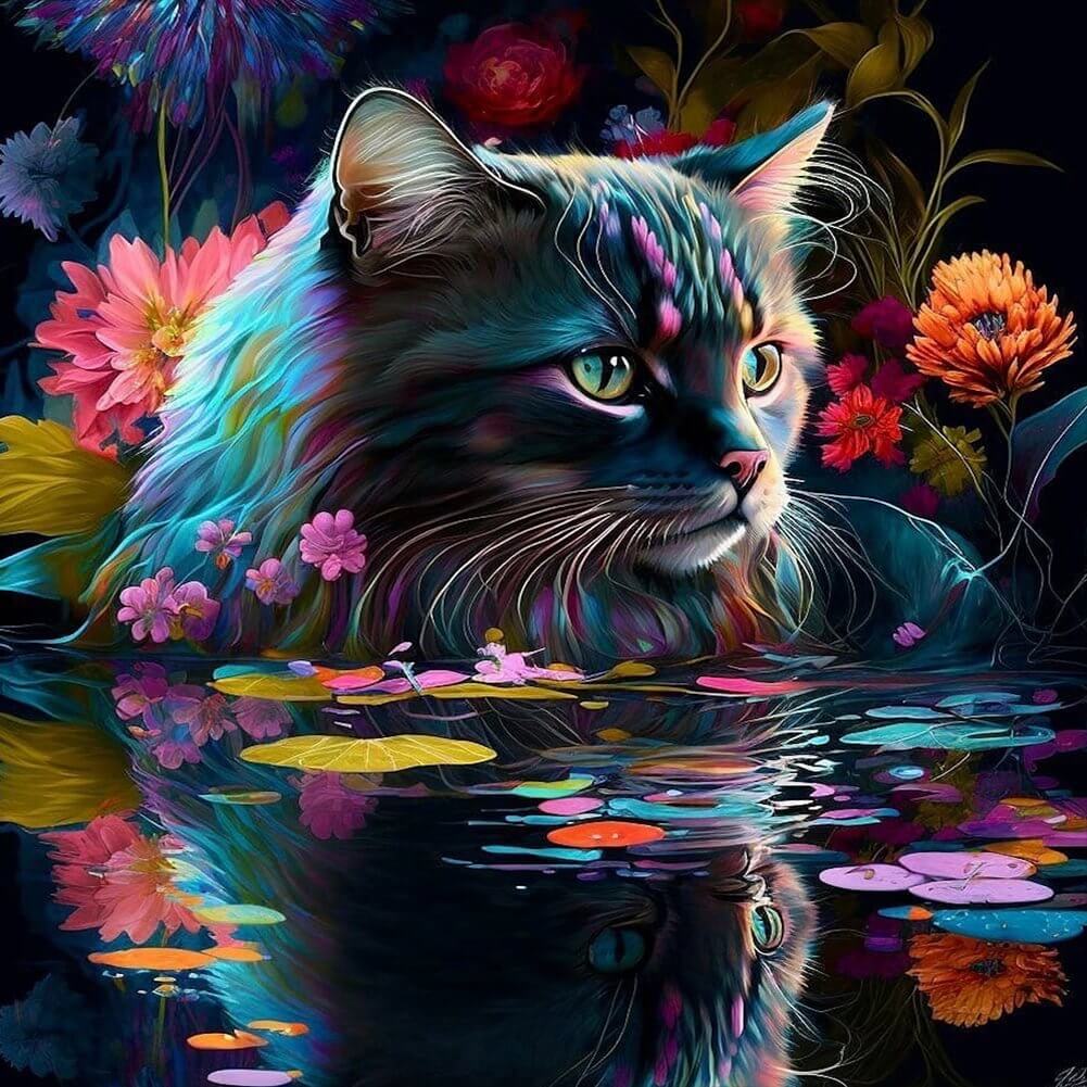 Swimming Cat 5D DIY Diamond Painting Kit