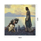 Knight and God Hand Painted on Canvas Colouring Oil Art Picture