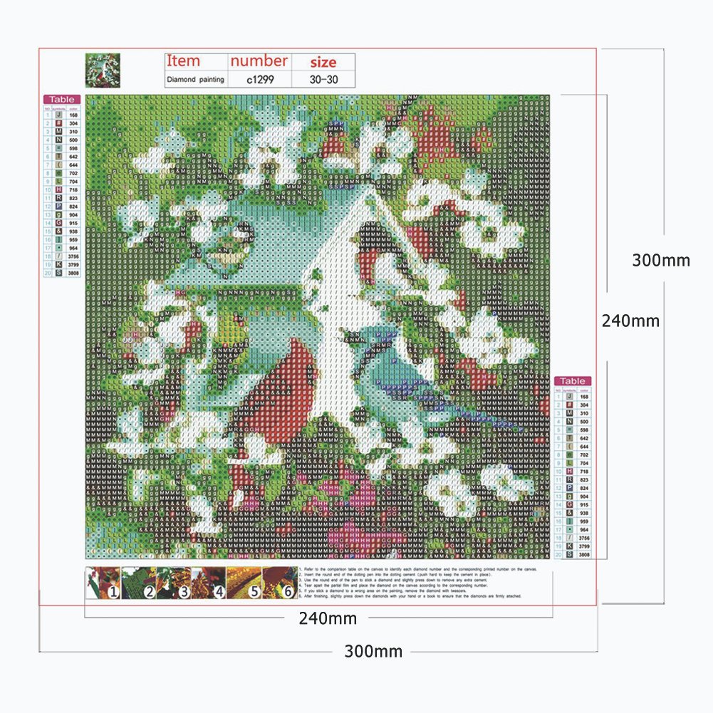 Diamond Painting - Full Round - Flower Bird C