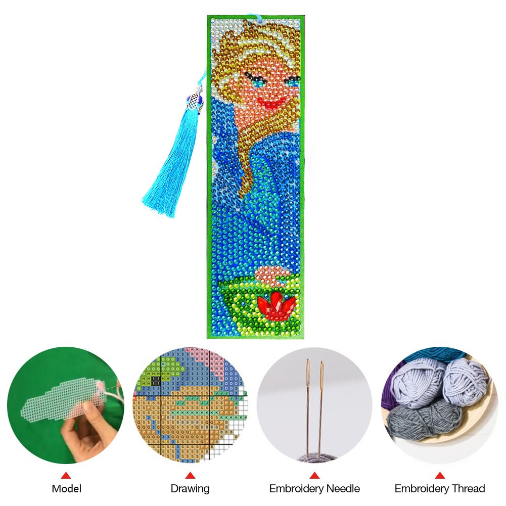 DIY Diamond Painting Bookmark with Tassel Elsa