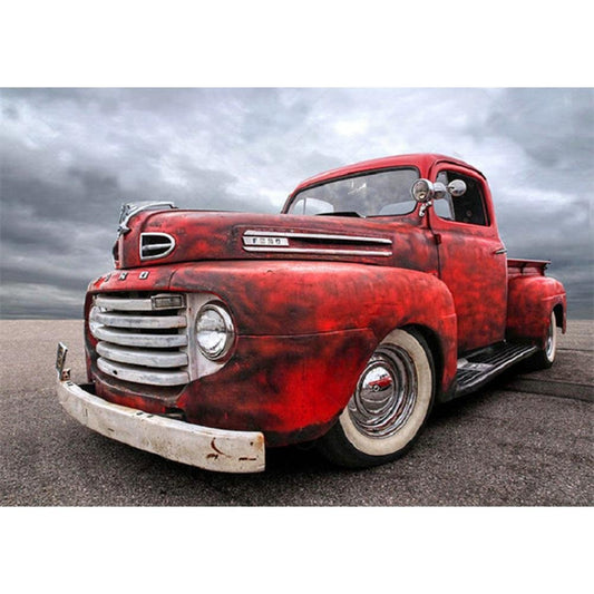 5D Diy Diamond Painting Kit Full Round Beads Red Car
