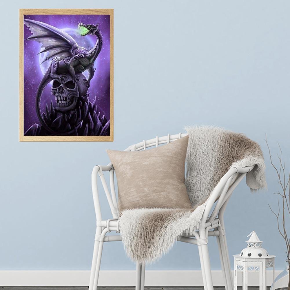 Diamond Painting - Full Round - Skull Dragon