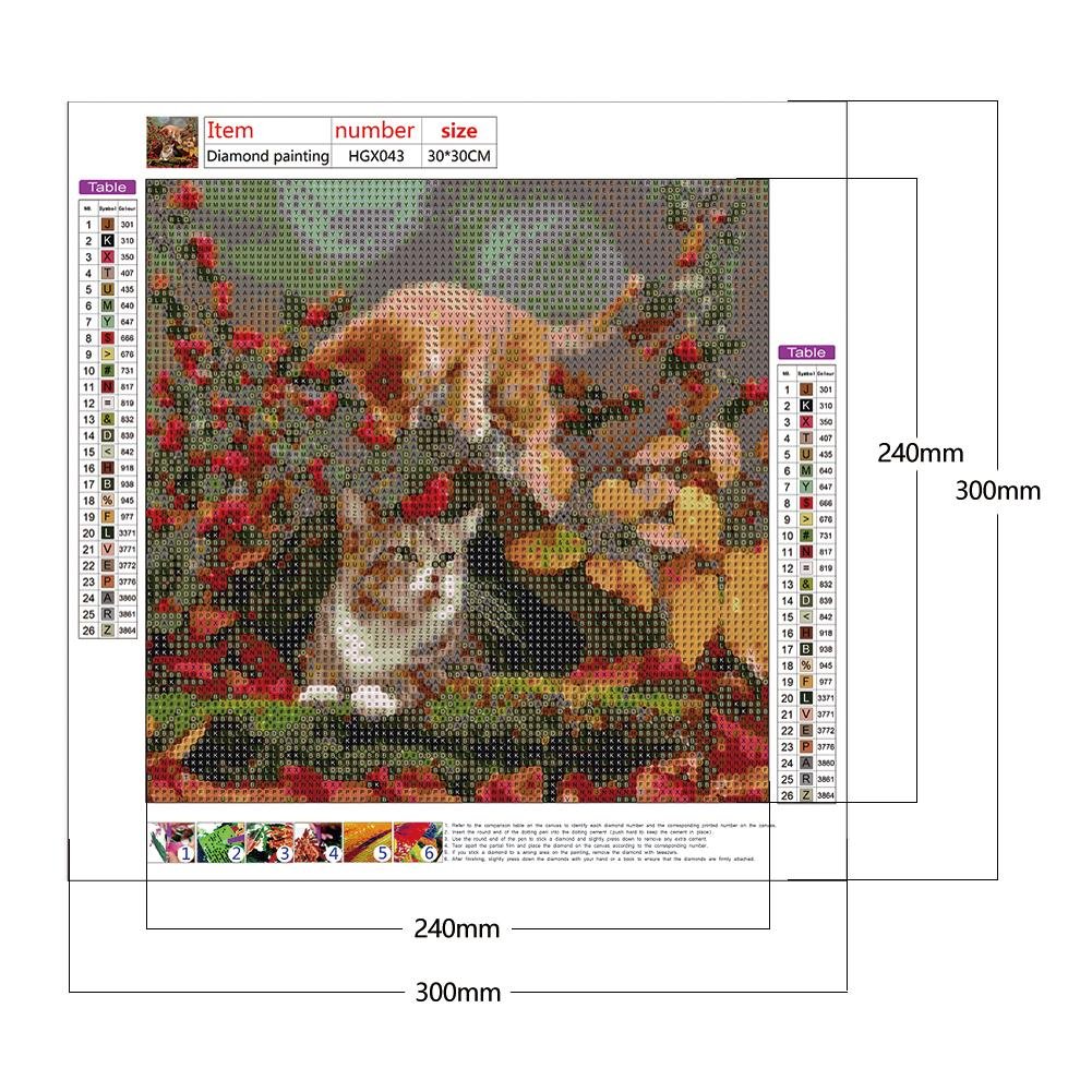 5D DIY Diamond Painting Kit - Full Round - Cute Cat A