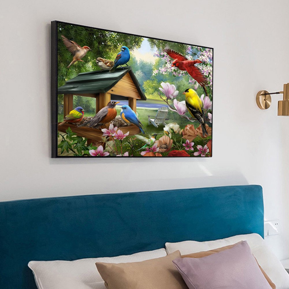 Diamond Painting - Full Round - Lake Birds Flower