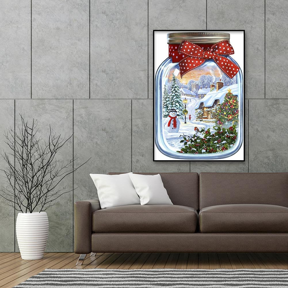 Diamond Painting - Full Round - Bottle Snow Scene
