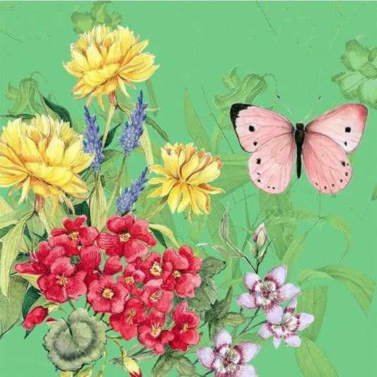 Flower Butterfly Round 5D Beads Painting Kit