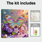 DIY Pearl Painting With Frame - Handmade Self-Adhesive Pearls - Butterfly (25*25cm) A