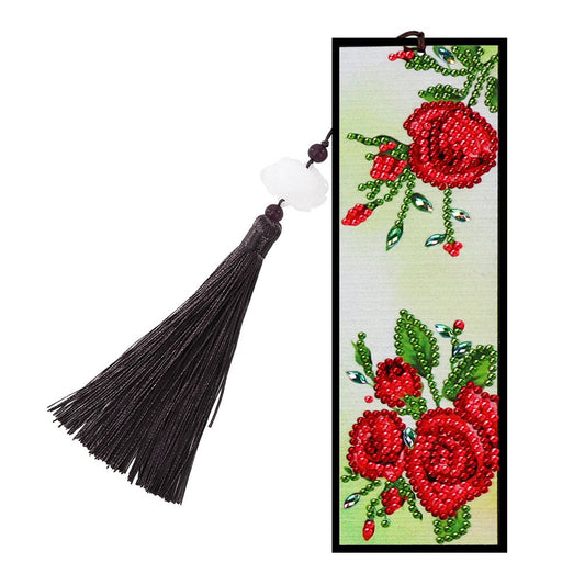 DIY Red Rose Diamond Painting Bookmark