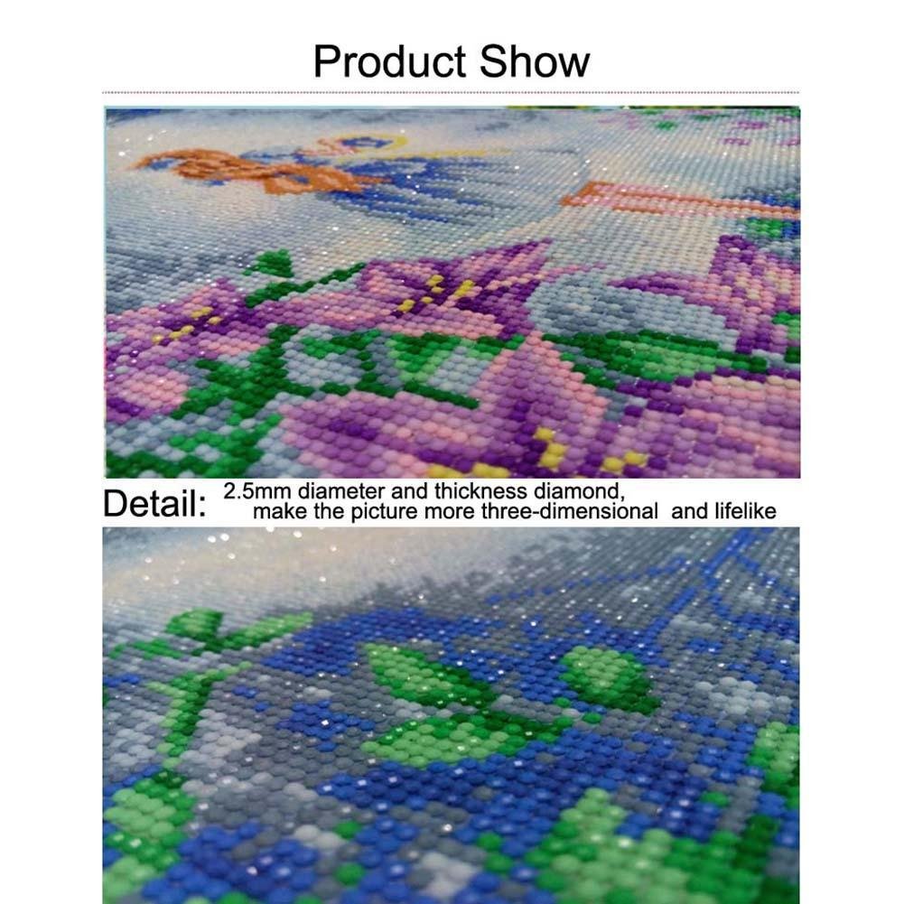 Diamond Painting - Partial Round - Purple Flowers