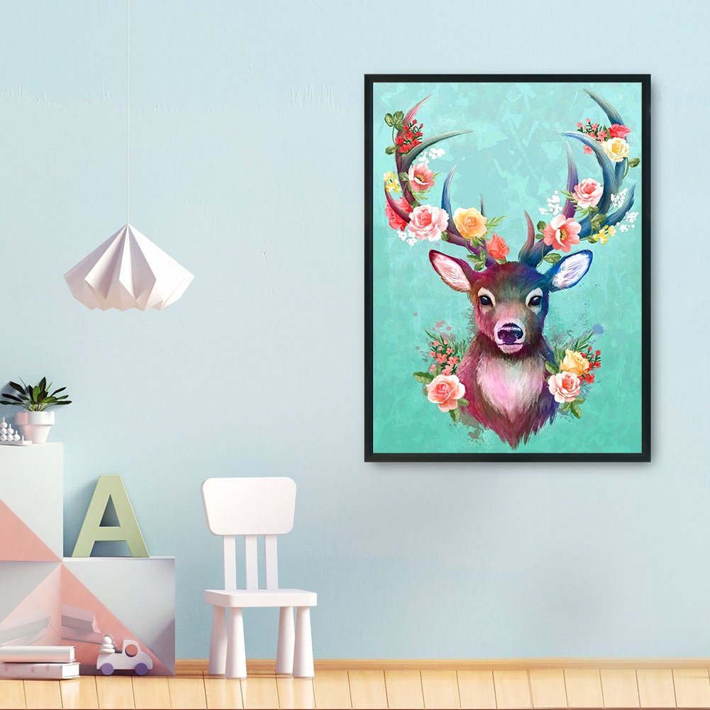 11ct Stamped Cross Stitch - Flower Elk(36*46cm)