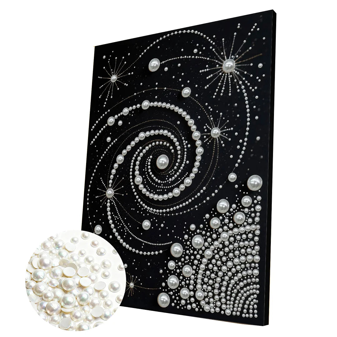 DIY Pearl Painting With Frame - Handmade Self-Adhesive Pearls - Starry Sky (30*40cm)