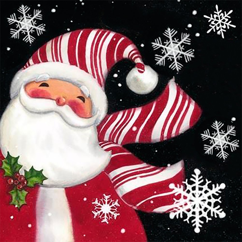 5D Diy Diamond Painting Kit Full Round Beads Santa Claus