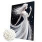 DIY Pearl Painting With Frame - Handmade Self-Adhesive Pearls - Girl (30*40cm) A