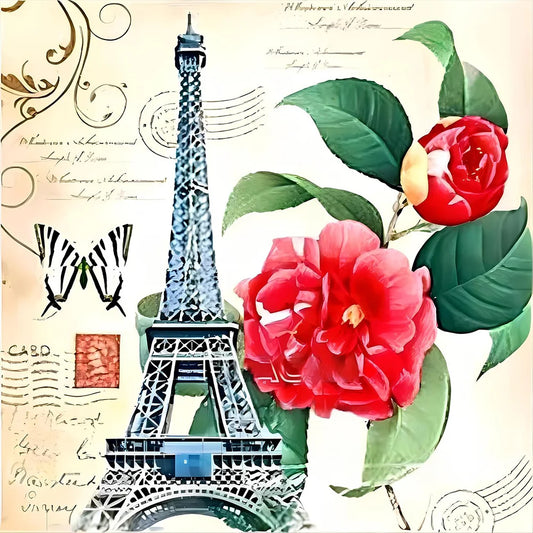 Diamond Painting - Full Round / Square - Eiffel Tower Stamp