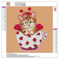 Diamond Painting - Partial Round - Lovely Cup Cat