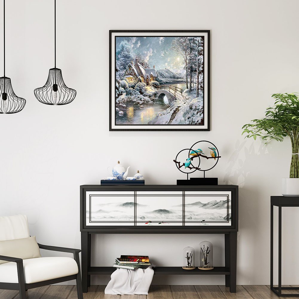 Diamond Painting - Full Round - Snow House 1