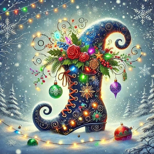 Diamond Painting - Full Round / Square - Xmas Boot