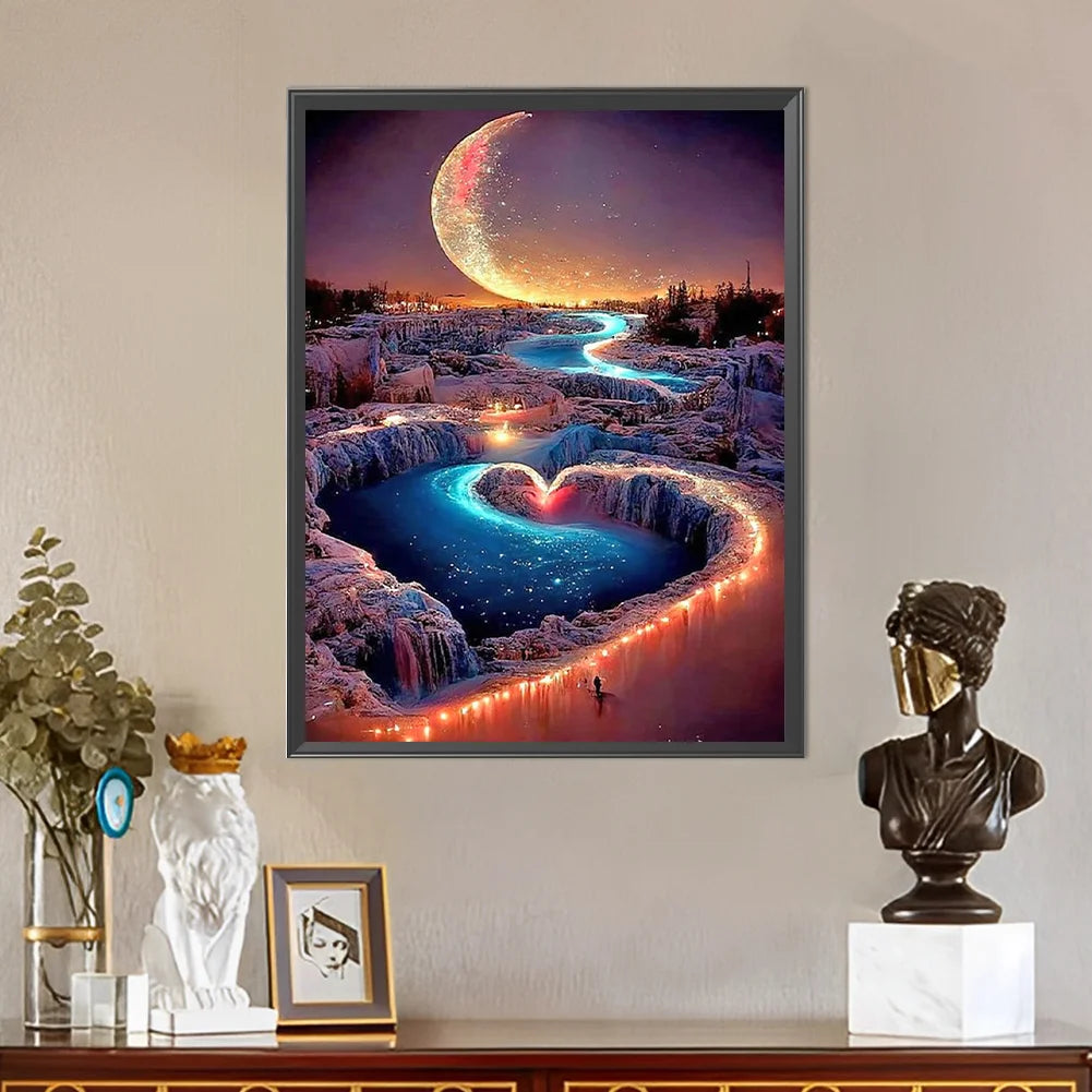 Diamond Painting - Full Round / Square - Moonlit Night Scenery