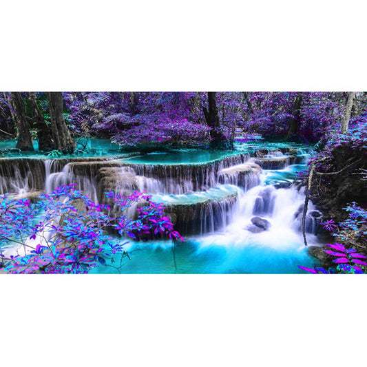 11ct Stamped Cross Stitch Purple Leaves And Water(40*85cm)