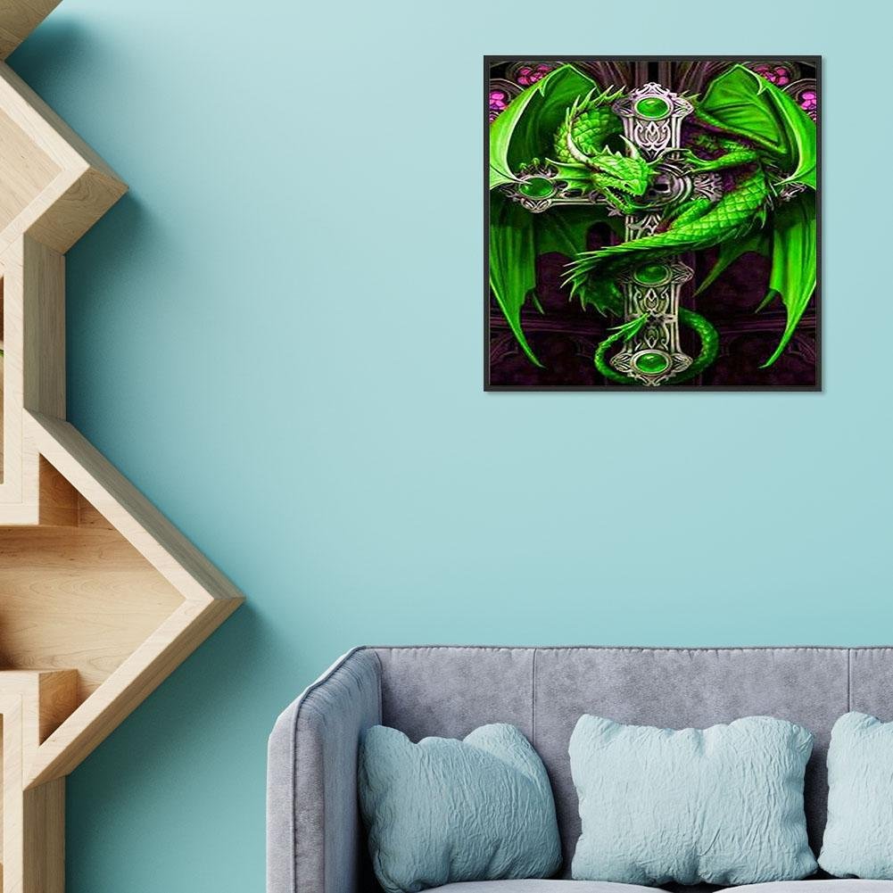 Diamond Painting - Full Round - Green Dragon A