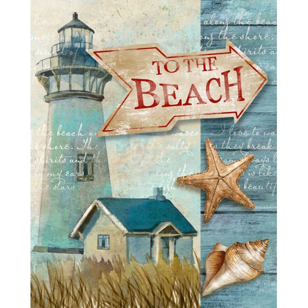 5D Diy Diamond Painting Kit Full Round Beads To The Beach