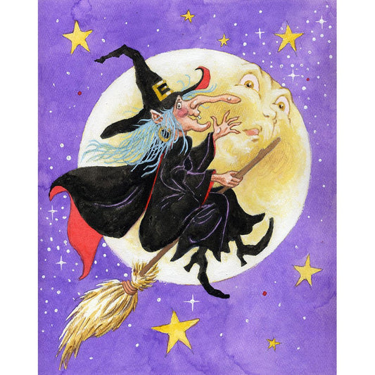 5D Diy Diamond Painting Kit Full Round Beads Witches Moon