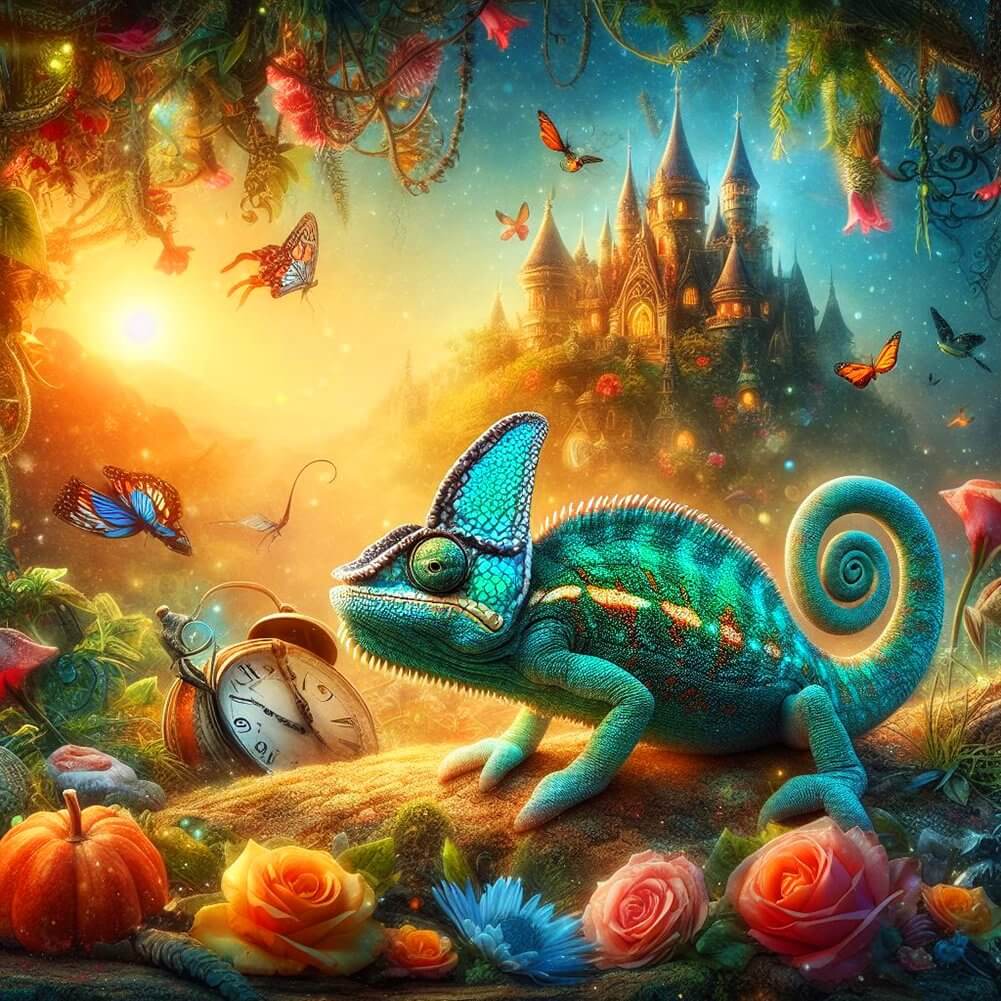 5D DIY Diamond Painting Kit - Full Round / Square - Chameleons B
