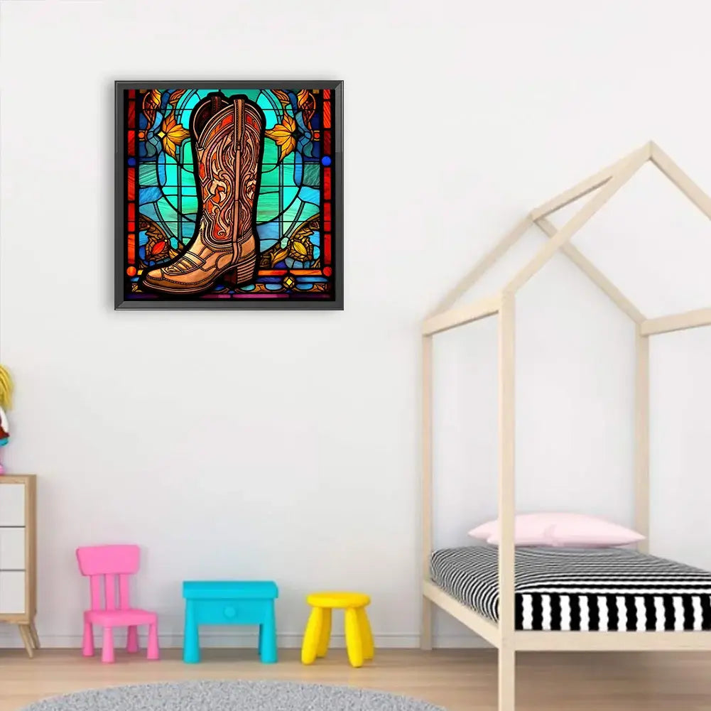 stained glass chelsea diamond embroidery kit