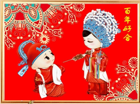 chinese groom and bride diamond art kit