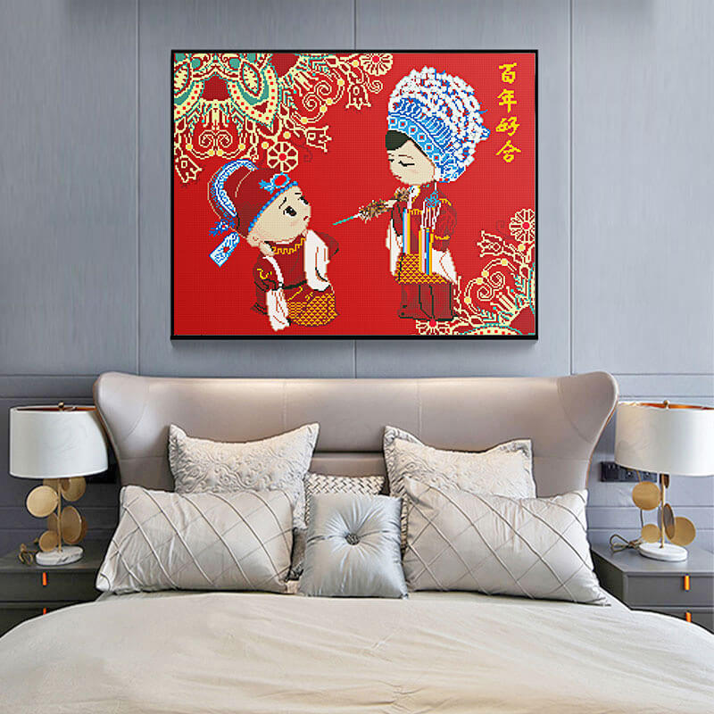  AB luxurious polyester cloth diamond Painting Kits | Groom And Bride B