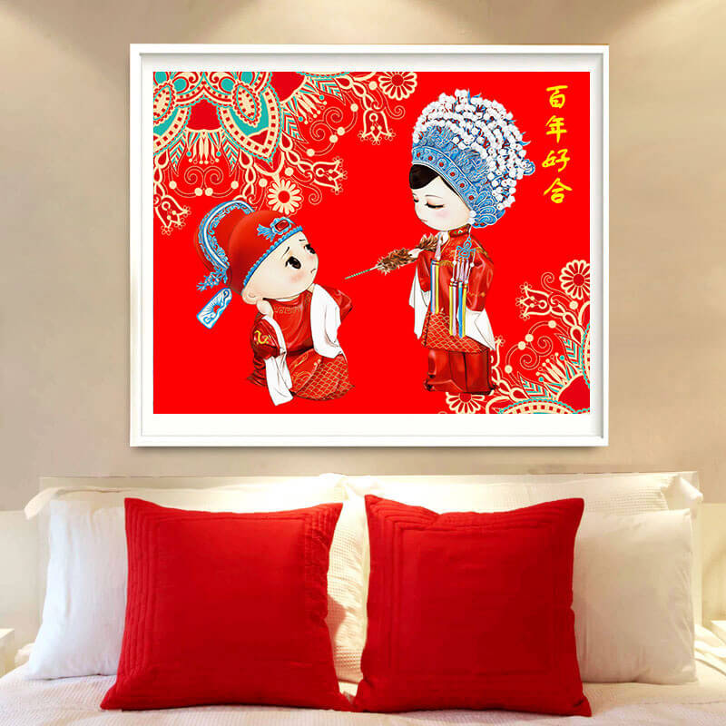 Groom And Bride  AB luxurious polyester cloth diamond Painting Kit