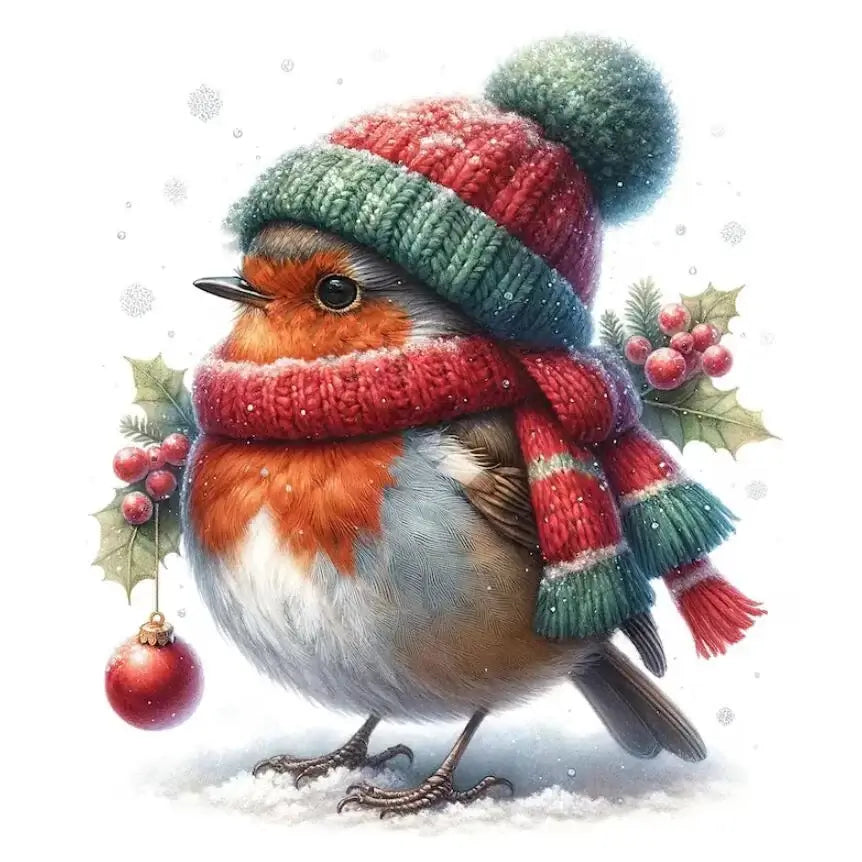 5D DIY Diamond Painting Kit - Full Round / Square - Christmas Bird B