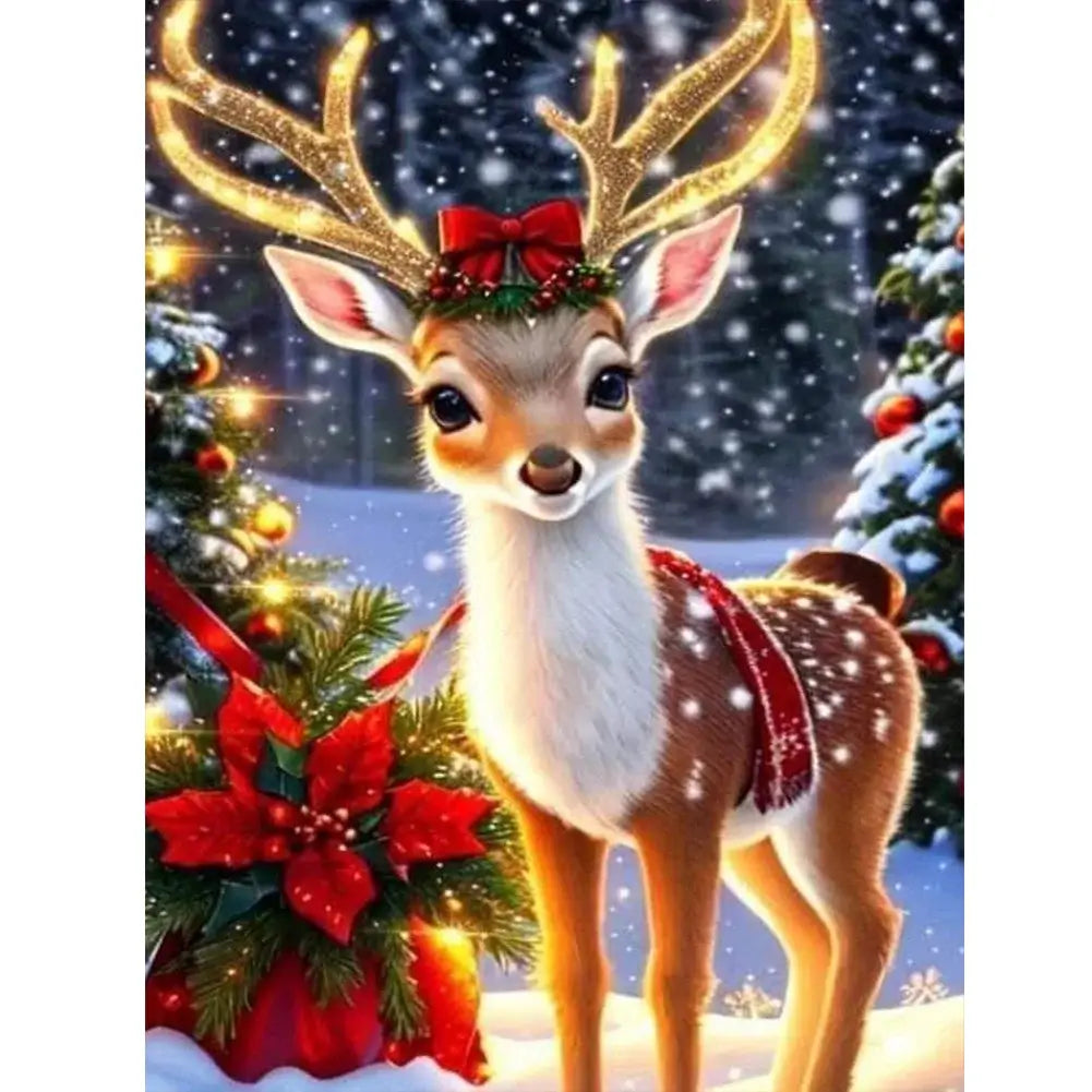 5D DIY Diamond Painting - Full Round / Square - Christmas Deer B