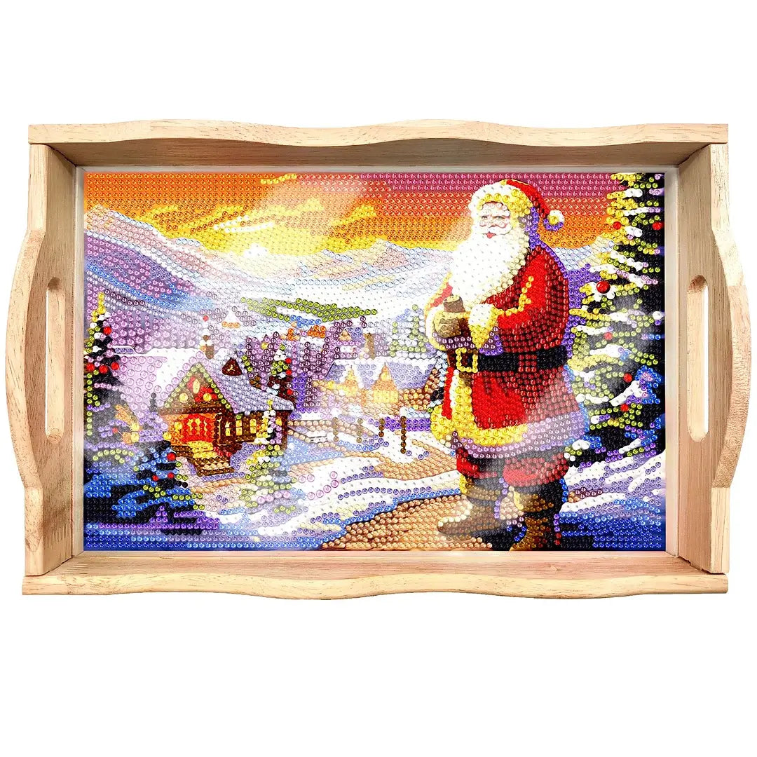Christmas DIY Diamond Painting Decor Wooden Food Tray