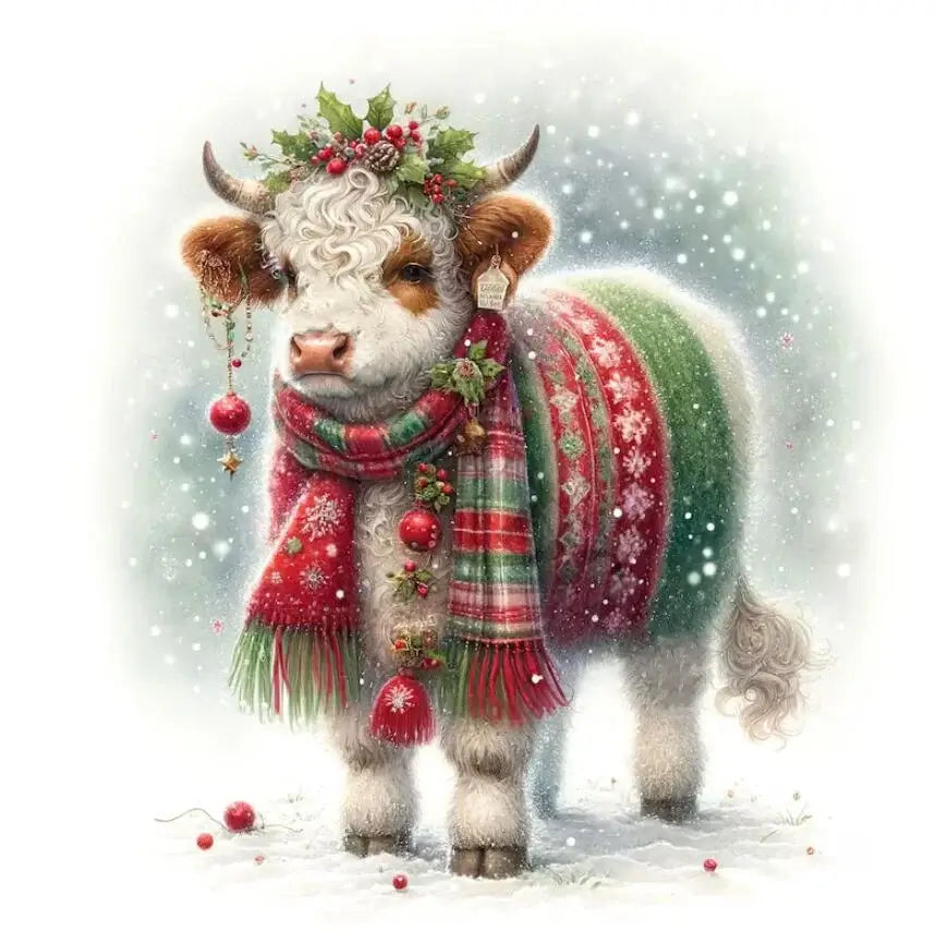 5D DIY Diamond Painting Kit - Full Round / Square - Christmas Goat
