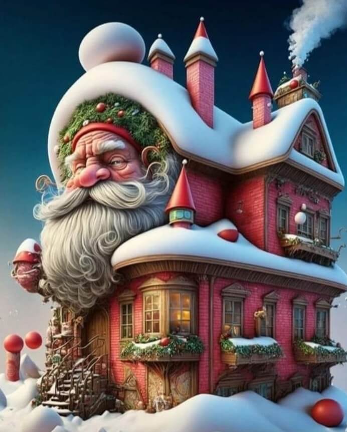 Christmas House Full Round / Square Diamond Painting