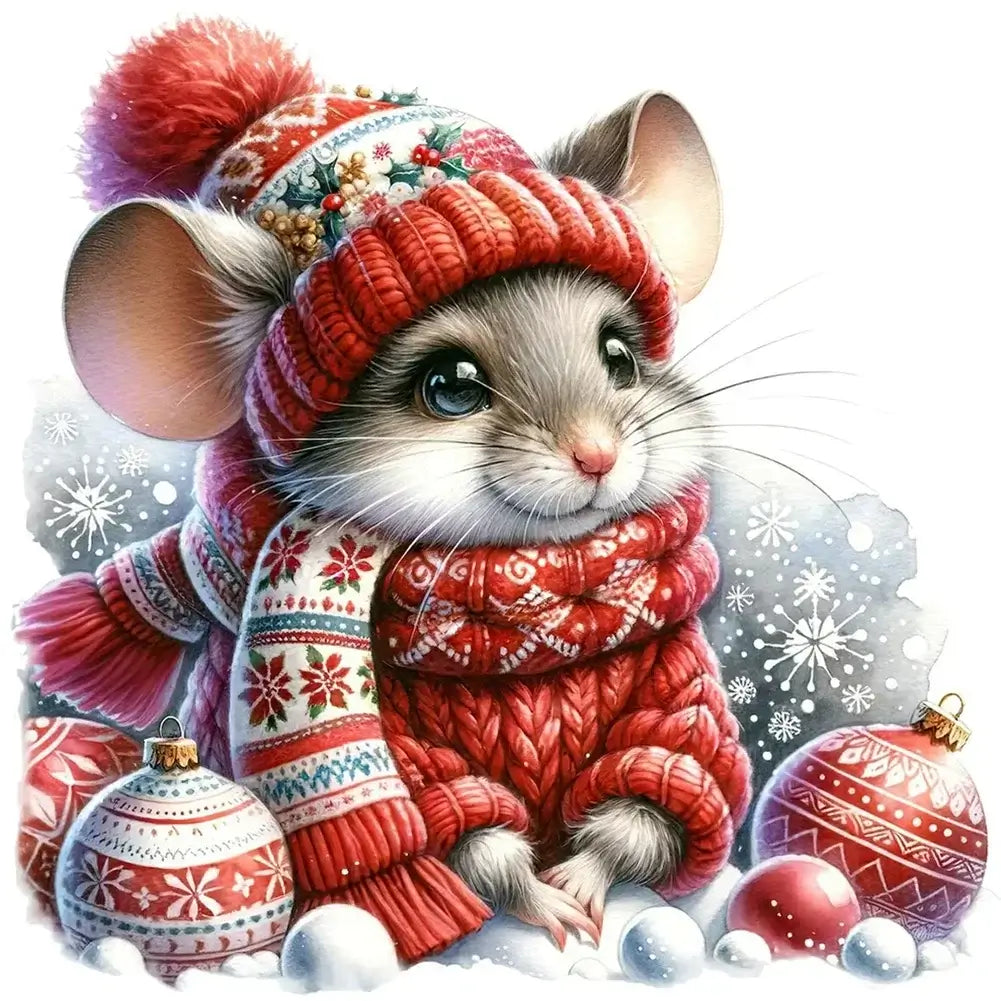 5D DIY Diamond Painting Kit - Full Round / Square - Christmas Mouse