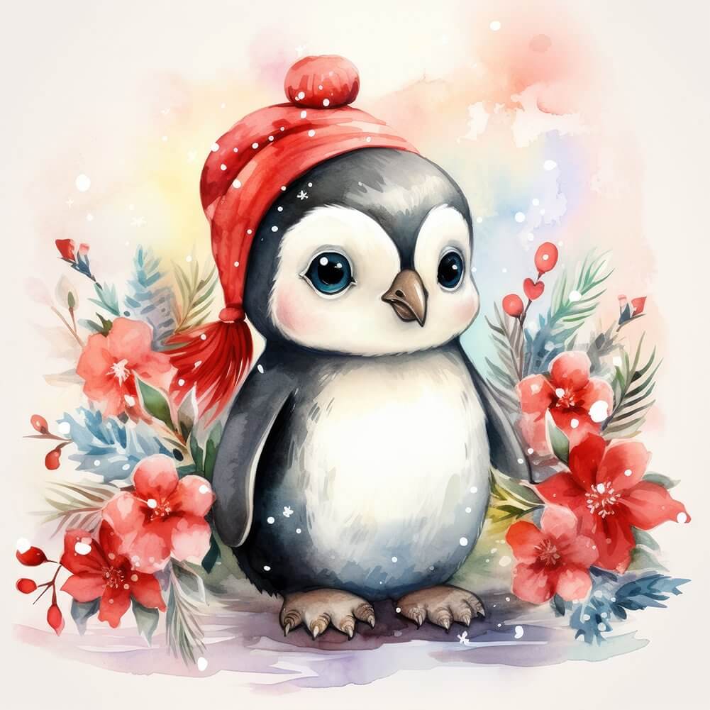 5D DIY Diamond Painting Kit - Full Round / Square - Christmas Penguin