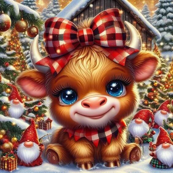 5D DIY Diamond Painting Kit - Full Round / Square - Christmas Pet