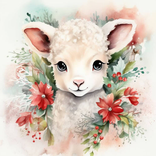 5D DIY Diamond Painting Kit - Full Round / Square - Christmas Sheep