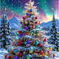 DIY Diamond Painting Kit - Full Round / Square - Christmas Tree Under Aurora
