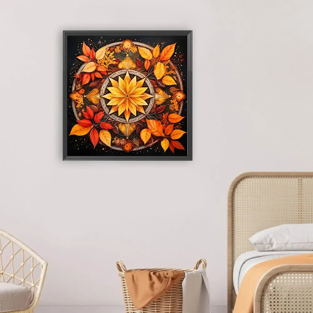 Circle Maple Leaf 5D DIY Diamond Painting