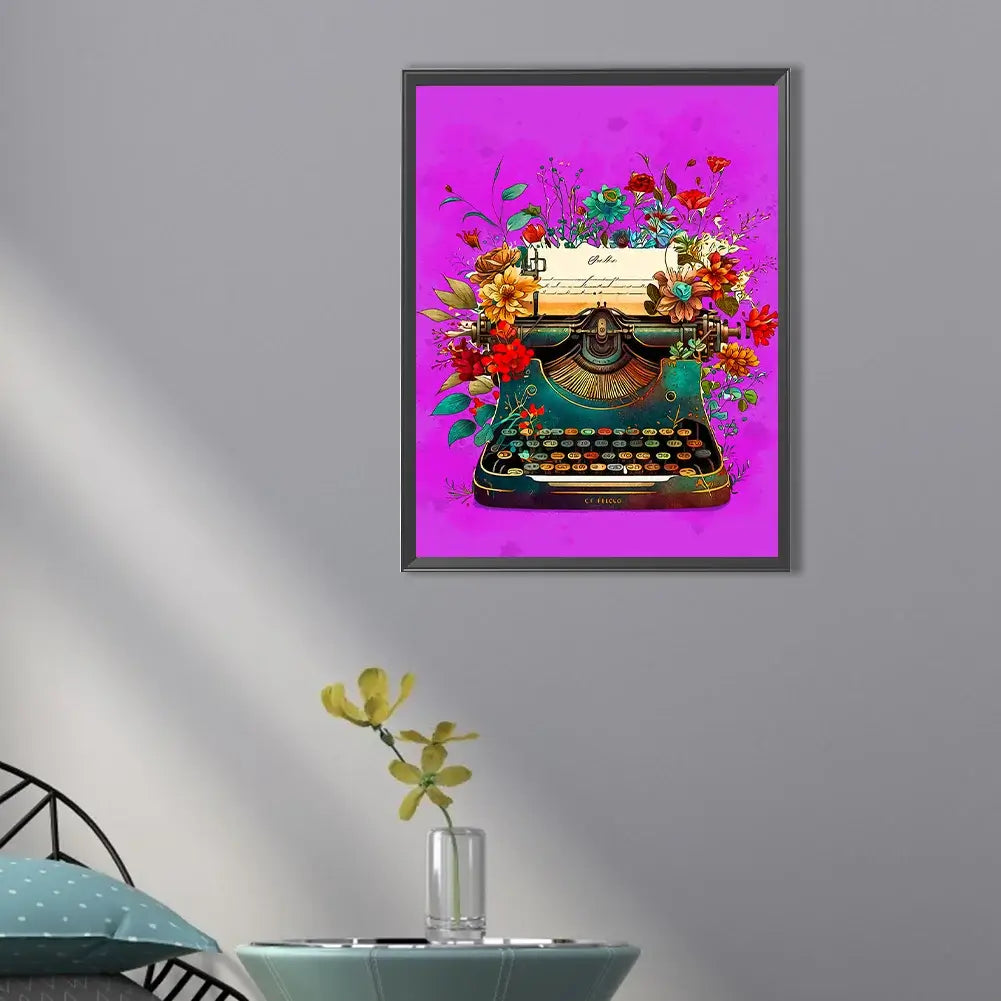Typewriter Clip Art Diamond Art kit