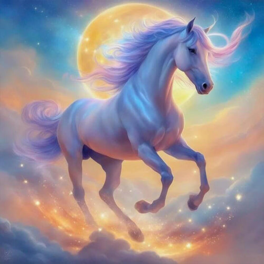 5D DIY Diamond Painting Kit - Full Round / Square - Cloudy White Horse